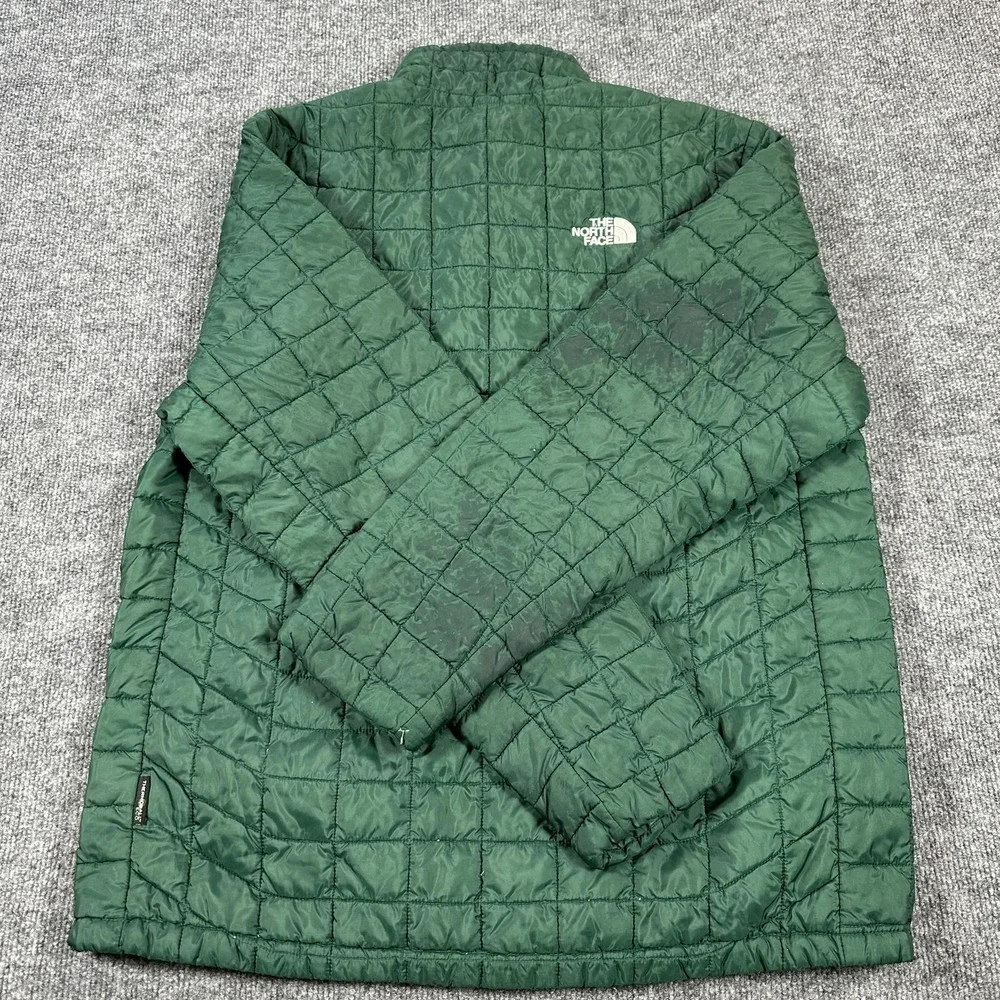 The North Face Jacket Mens Large Green Quilted Puffer Full Zip Insulated Outdoor